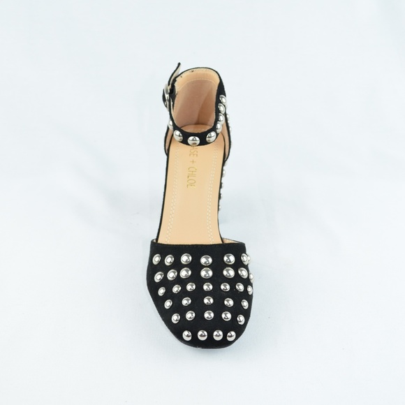 ⭐️ Women's Closed Toe Studded Chunky Block Heel - Picture 3 of 4